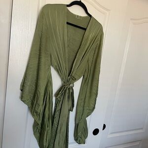 Olive Green Women's Kimono Robe